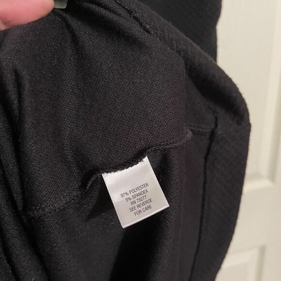 Elle Womens Black Textured Cap Sleeve Fit Flare Stretch Knee Length Dress Large - Picture 5 of 7